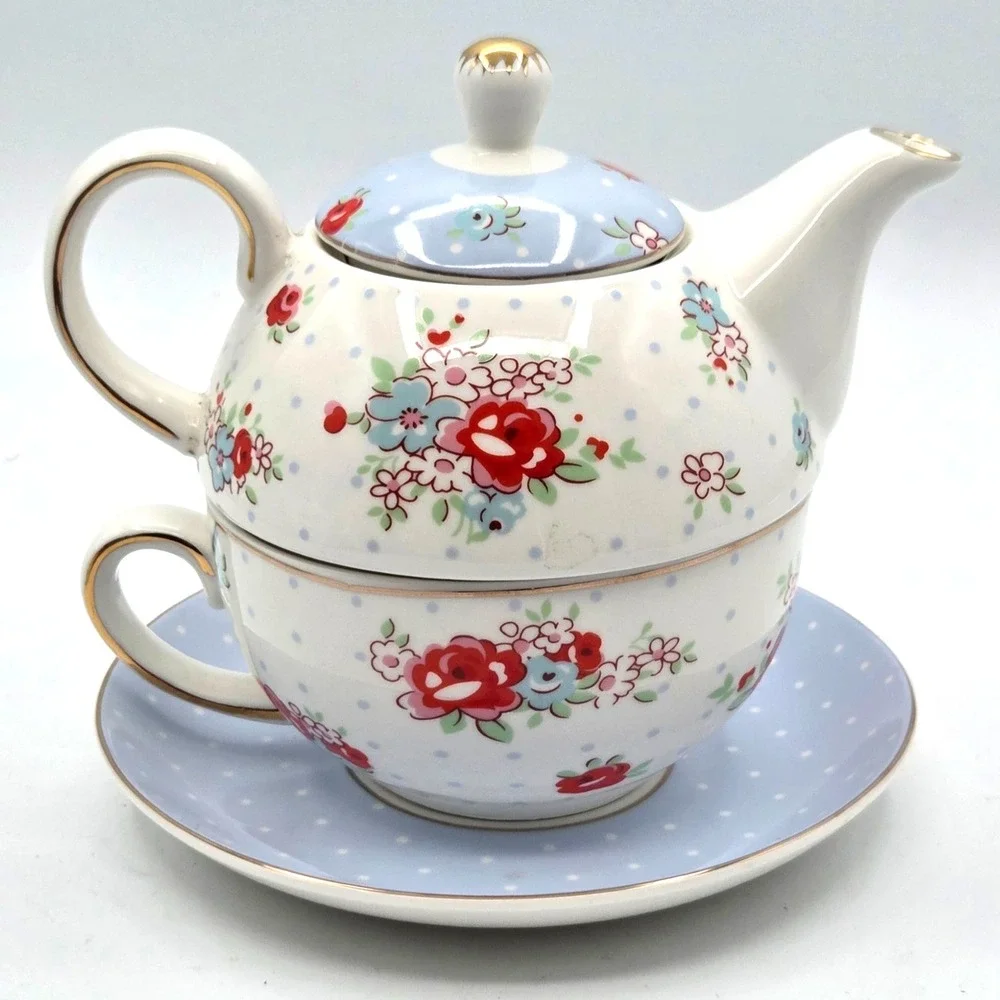 Grace Teaware Tea For One 4 Piece Set Katie Rose Bone China BRAND NEW!